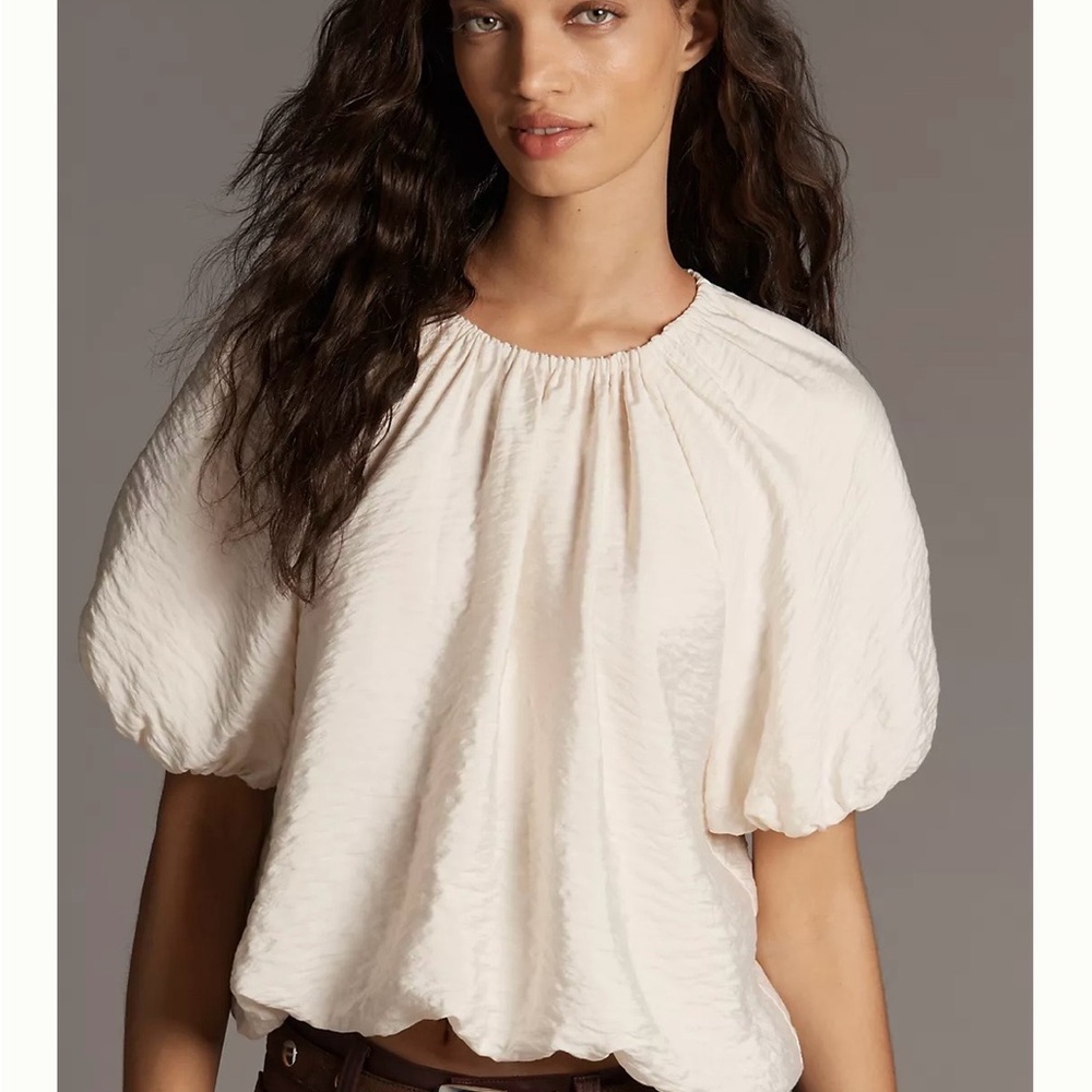 By Anthropologie Crew-Neck Bubble Top NWT